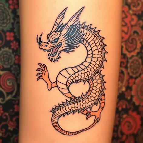 dragon line art tattoo