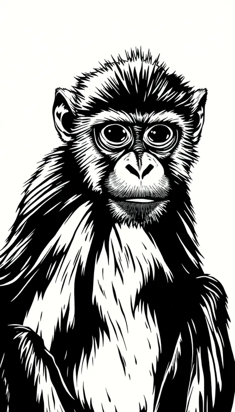 black and white monkey