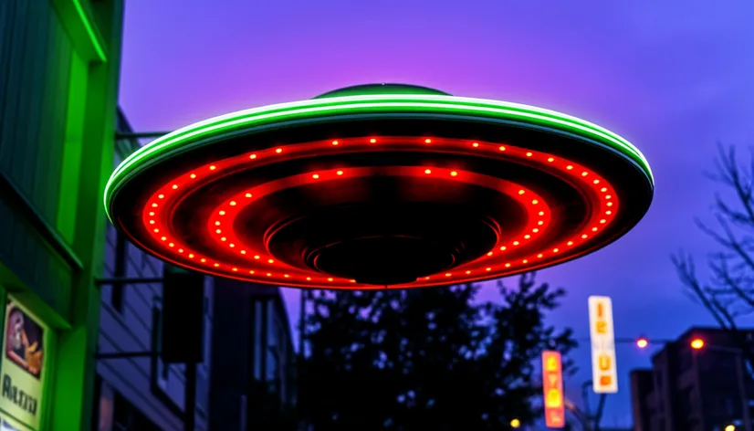 UFO in neon colors,