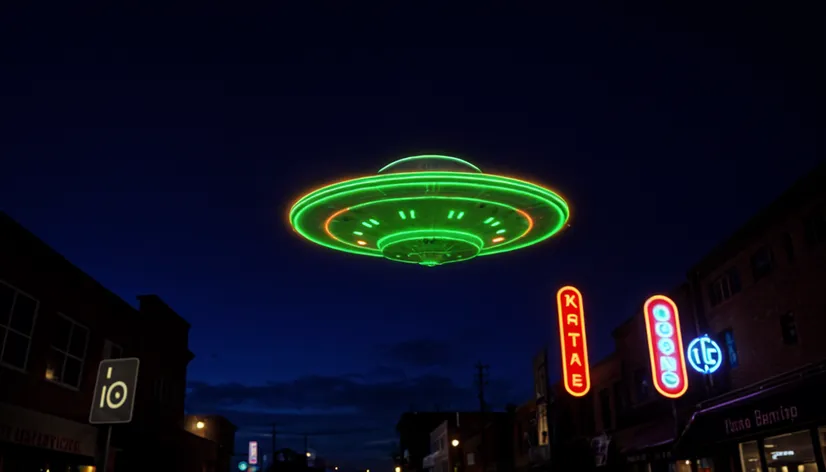 UFO in neon colors,