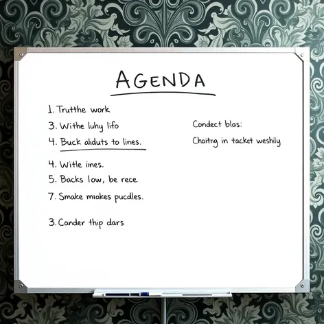 message white board agenda