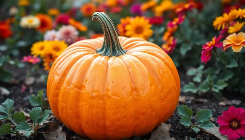 pumpkin with flowers