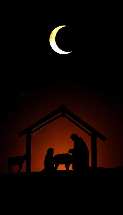 manger scene silhouette