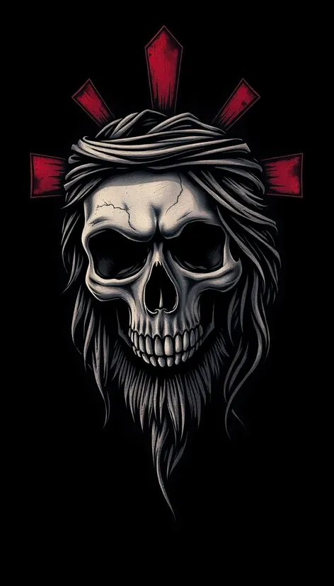 skull jesus tattoo