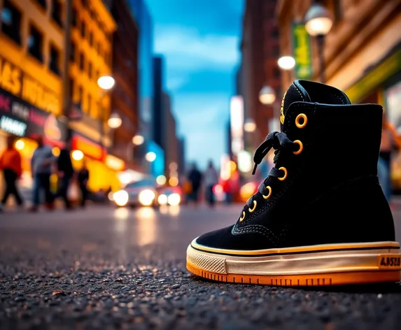 black and yellow sneakers