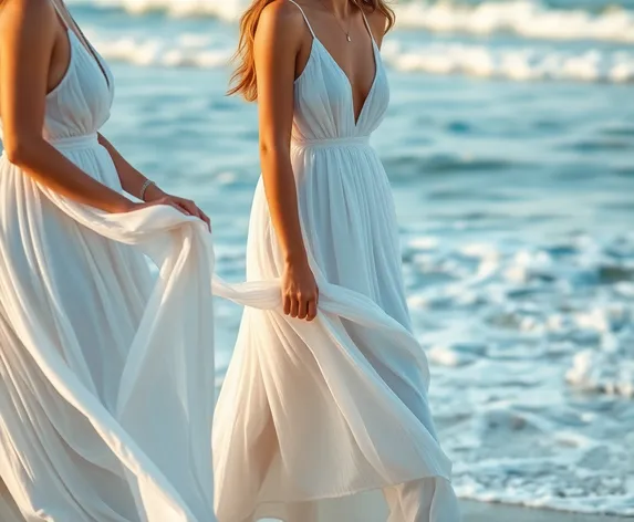 white beach dresses for