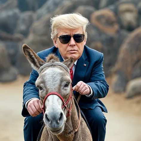 Donald trump riding a