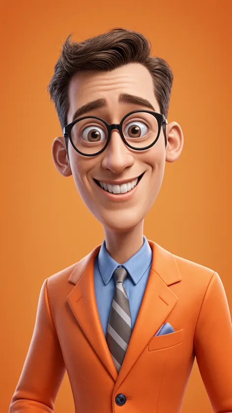 Happy, orange suit employee