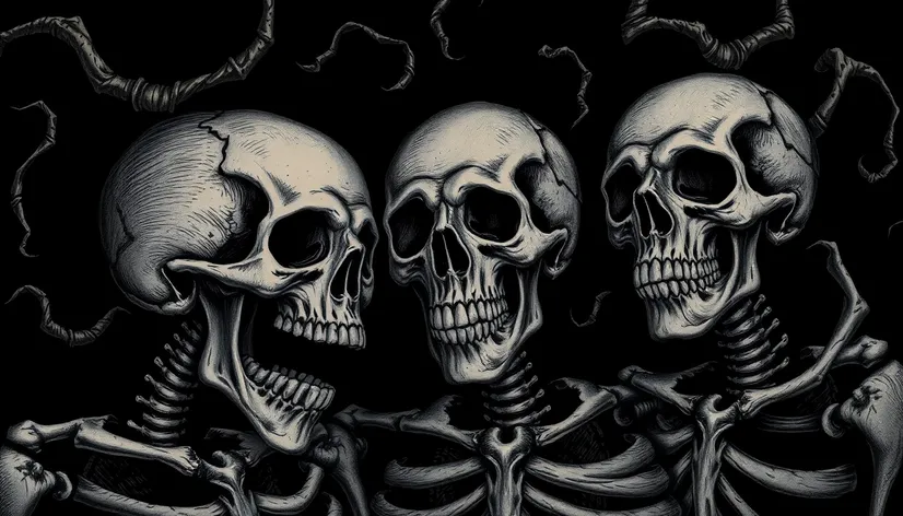 skulls and skeletons artworrk