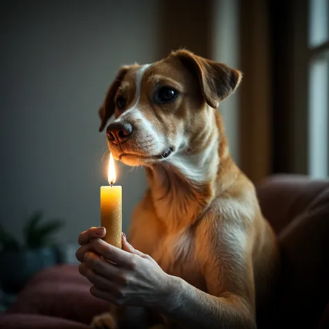 a dog holding a