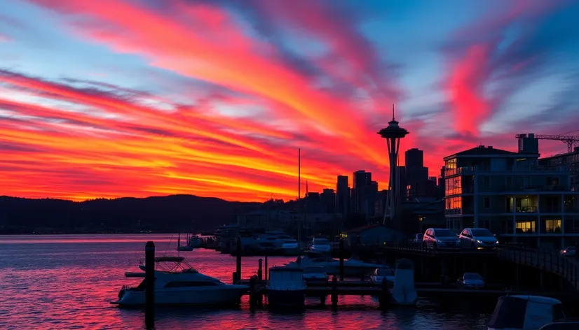 sunset in seattle washington