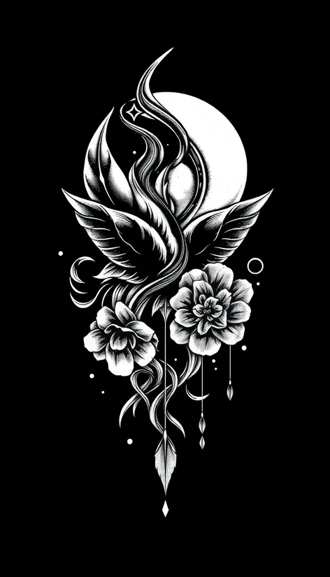 tattoo with black background