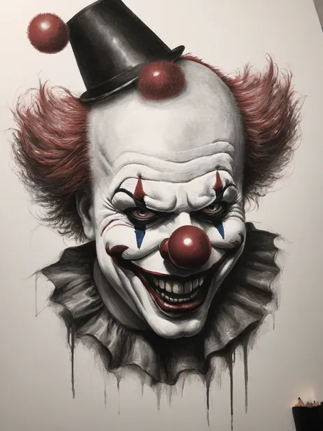 scary clown drawing