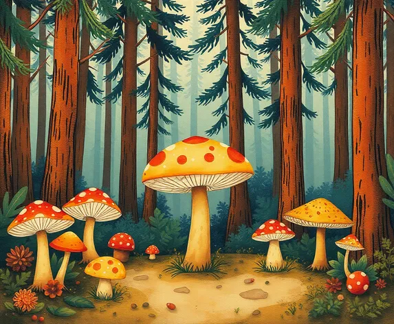 vintage mushroom art