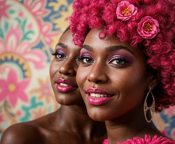 black women wearing fuschia