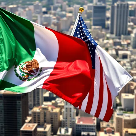 mexico flag and united