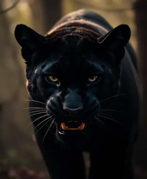 angry black panther roar