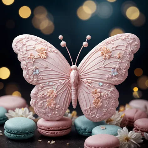 Round macaron butterfly