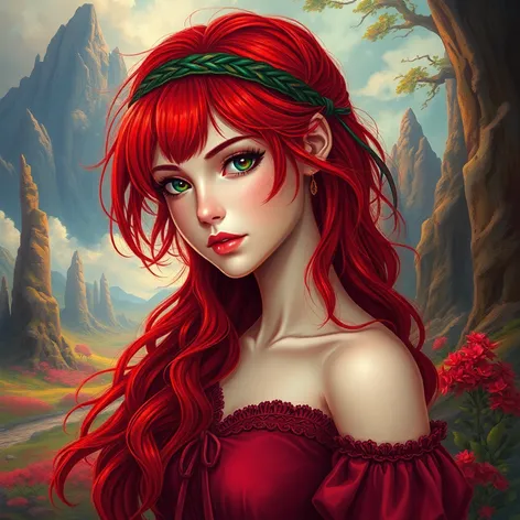 red haired female