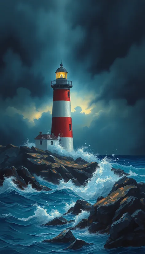 lighthouse in a storm