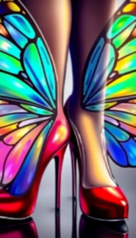 butterfly high heels